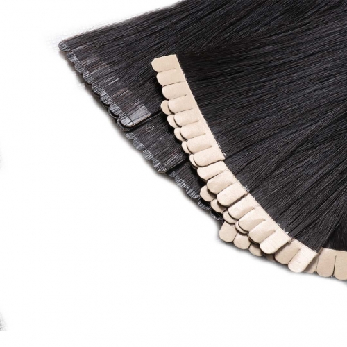 Natural Black Tape In Extensions Virgin Remy Human Hair 20pcs EBBA Hair