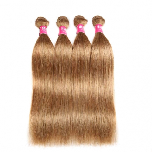 Straight Honey Blonde Remy Hair Weave 4 Bundles Thick HAIRCC Hair