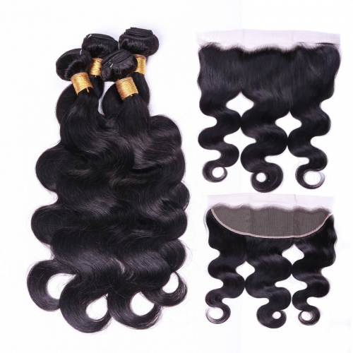 Body Wave Hair Weave 4 Bundles With 13x4 Frontal Hot Sale Evova Human Hair