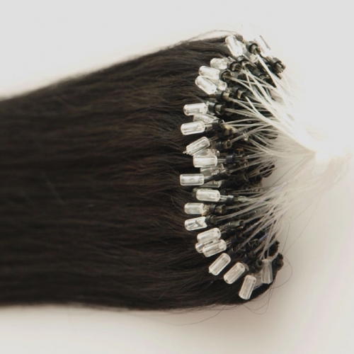 Natural Black #1b Micro Loop Ring Hair Extensions 100 Strands HAIRCC Remy Human Hair Extensions