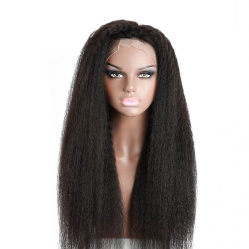 Yaki Straight Long Human Hair Curly Wigs Full Lace Wig Pre Plucked Affordable HAIRCC Hair