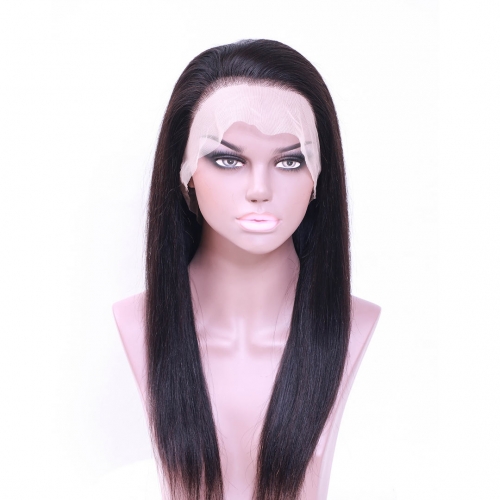 Straight Human Hair Wigs Full Lace Wigs Pre Plucked 150 Density Natural Black HAIRCC Hair