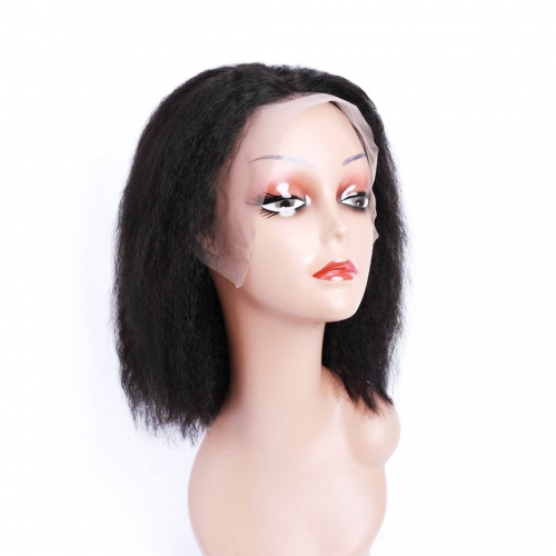 Lace Front Bob Wigs 13x4 Yaki Straight Curly Human Hair Wigs Cheap Evova Hair