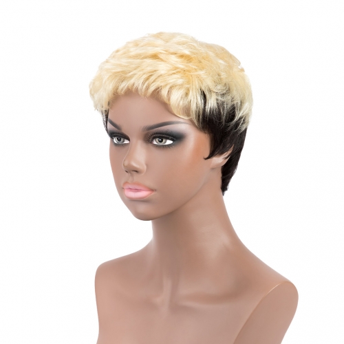 Short Afro Wigs Cool Human Hair Wigs Machine Made Non Lace Evova Cheap Wigs