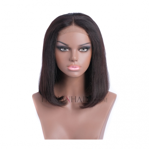 8in-16in 4x4 Short Bob Wig HAIRCC Straight Human Hair Lace Front Wigs