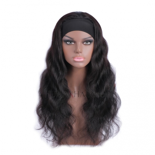 10in-28in Headband Wig Body Wave Human Hair Wigs HAIRCC Glueless Scarf Wigs