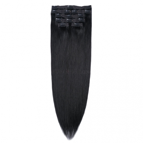 Jet Black #1 Laced Clip In Hair Extensions Good HAIRCC Remy Human Hair Extensions