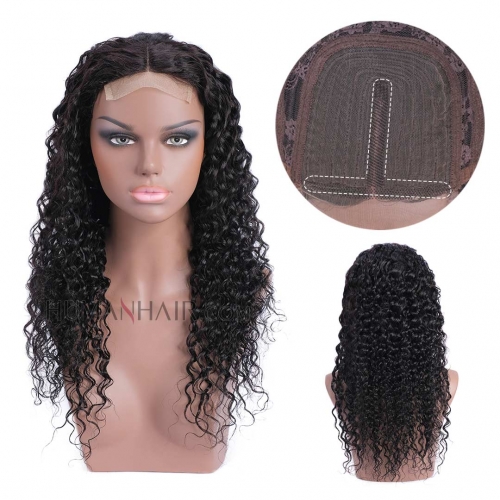 10in-28in T Part Lace Closure Human Hair Wig Deep Wave HAIRCC Cheap Lace Wigs
