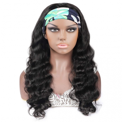 Human Hair Headband Wig 8in-26in Loose Wave Glueless Scarf Wigs HAIRCC Wig