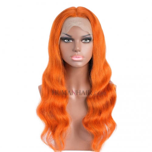 Loose Wave Human Hair Lace Front Wig Ginger Orange T Part Lace Front Wigs HAIRCC Highlight Wig