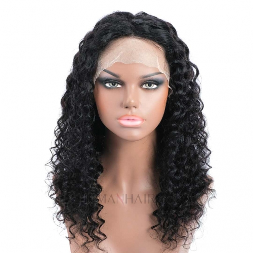 Lace Front Human Hair Wig Water Wave 12in-30in T Part Lace Frontal Wig HAIRCC Wigs