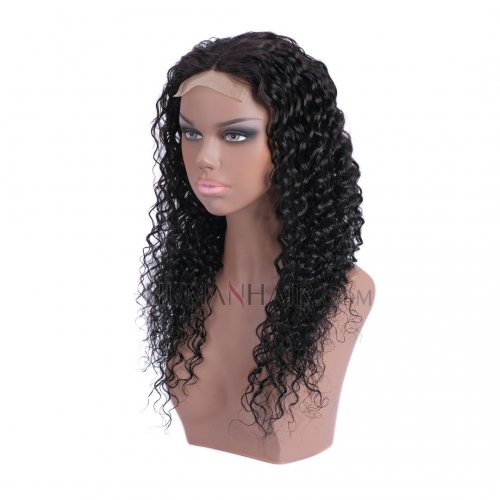 4x4 Lace Closure Wig Deep Wave Virgin Human Hair Lace Closure Wigs HAIRCC Wigs