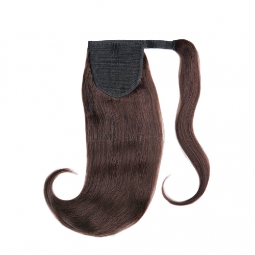 Clip In Ponytail Extensions #2 Darkest Brown Remy Human Hair Piece HAIRCC Hair