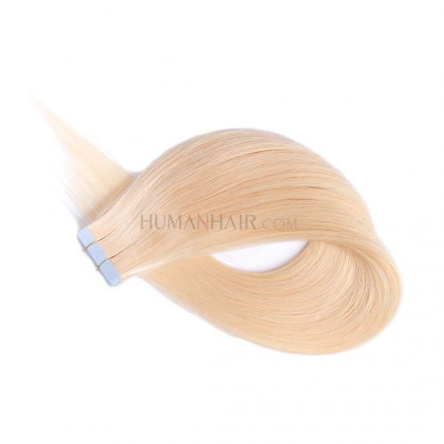 Tape In Hair Extensions 20pcs Blonde #613 Remy Human Hair Extensions HAIRCC Hair