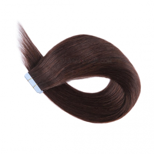 Tape In Hair Extensions 20pcs Darkest Brown #2 Remy Human Hair Extensions HAIRCC Hair