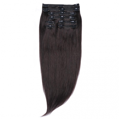 Clip In Hair Extensions 8pcs/Pack Natural Black #1b 10in-24in Remy Human Hair Extensions HAIRCC Hair