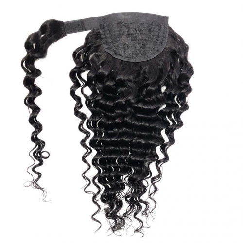 Deep Wave Human Hair Ponytail Wrap Around Clip In Ponytail Extension Evova Hair