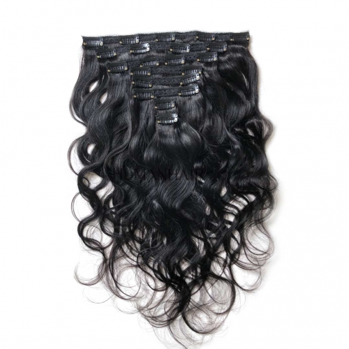 Lace Clip In Hair Extensions Body Wavy 8pcs/pack 8in-28in Human Hair Clip Ins Evova Hair