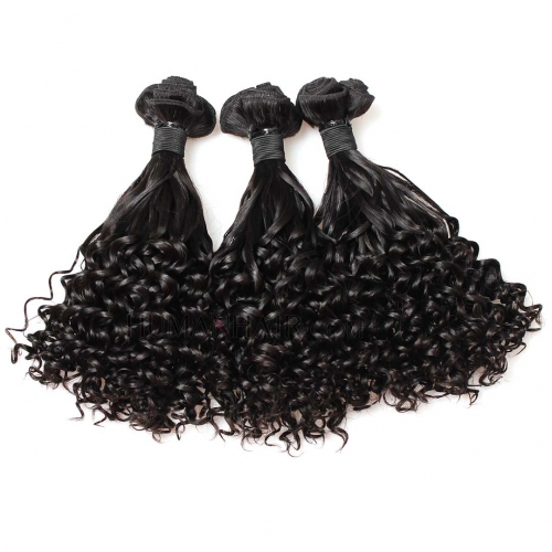 Double Drawn Hair Weave 3 Bundles Funmi Curly Bouncy Brazilian Hair Weft Ebba Unprocessed Virgin Hair