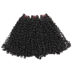 Double Drawn Curly Human Hair Weave 3 Bundles Thick Brazilian Hair Weft Ebba Unprocessed Virgin Hair