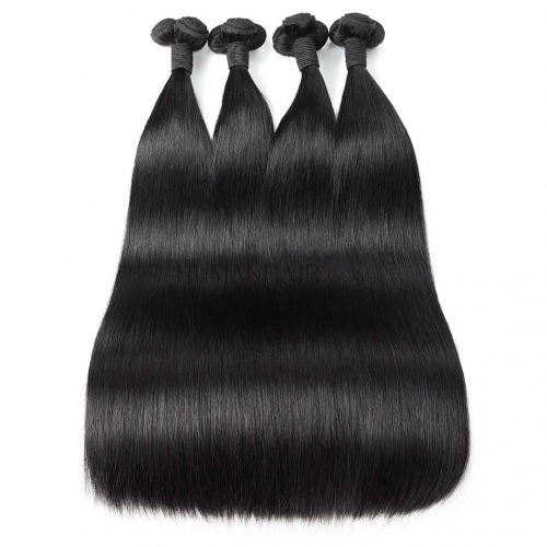 Double Drawn Straight Hair Weave 4 Bundles Luxurious Virgin Brazilian Hair Weft Ebba Unprocessed Hair