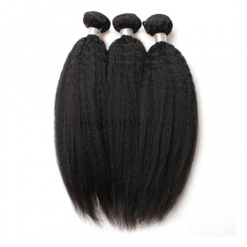 Thick Virgin Brazilian Hair Weave 3 Bundles Yaki Straight Human Hair Weft HAIRCC Hair