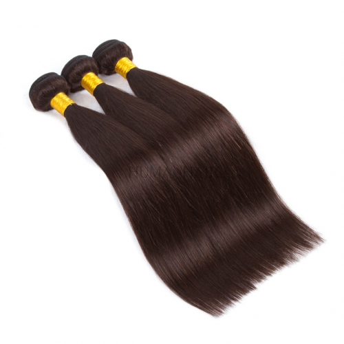 Darkest Brown Hair Bundles 3 Pieces #2 Brazilian Straight Human Hair Weft Soft Evova Hair
