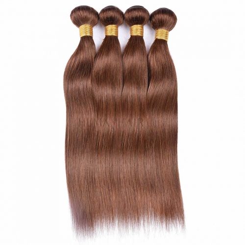 Dark Brown Hair Bundles 4 Pieces Brazilian Straight Human Hair Weft Cheap Evova Hair