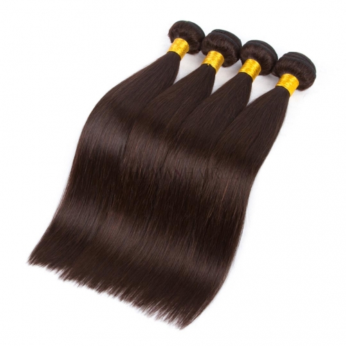 Brazilian Darkest Brown Hair Weave 4 Bundles Straight Human Hair Weft Cheap Evova Hair