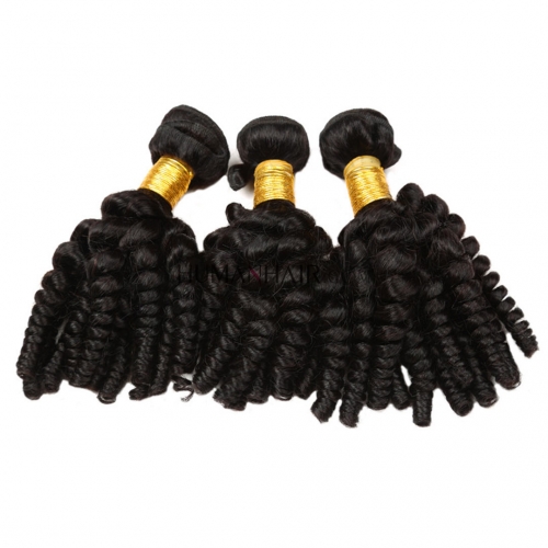 Funmi Curl Hair Weave 3 Bundles Cheap Brazilian Human Hair Weft Bouncy Loose Wavy Evova Hair