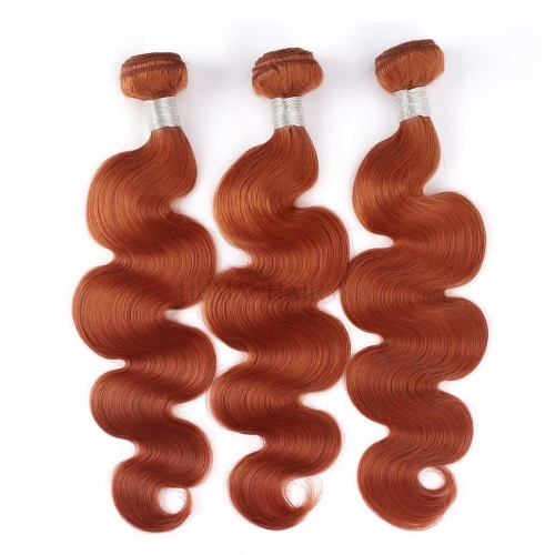 Ginger Orange Human Hair Weave 3 Bundles 8in-28in Body Wave Hair Weft Evova Hair