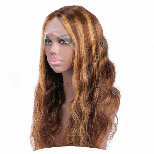 Balayage Human Hair Lace Front Wig 10in-30in T Part Ombre Wigs HAIRCC Highlight Wig