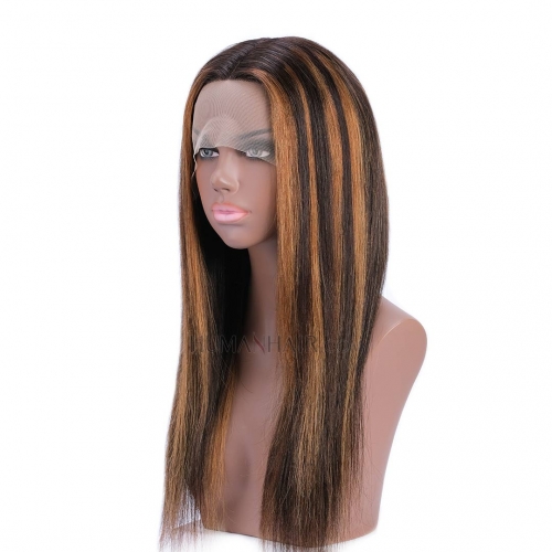 10in-30in T Part Lace Front Human Hair Wig Balayage Color Glueless Ombre Wigs HAIRCC Highlight Wig
