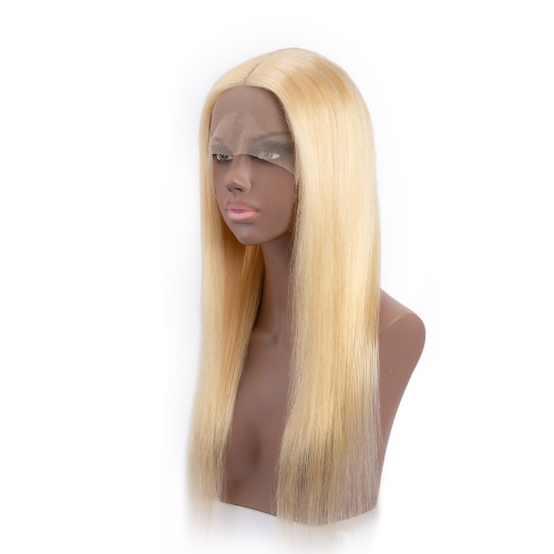 10in-26in T Part Blonde Human Hair Lace Front Wigs HAIRCC Straight Hair 613 Blonde Wigs