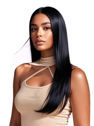 Full Lace Human Hair Wigs Natural Black Silky Straight HAIRCC Hair Wigs