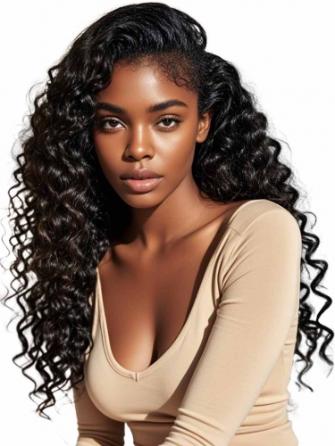 Lace Front Human Hair Wig T Part 12in-30in Curly African American Wig HAIRCC Wigs